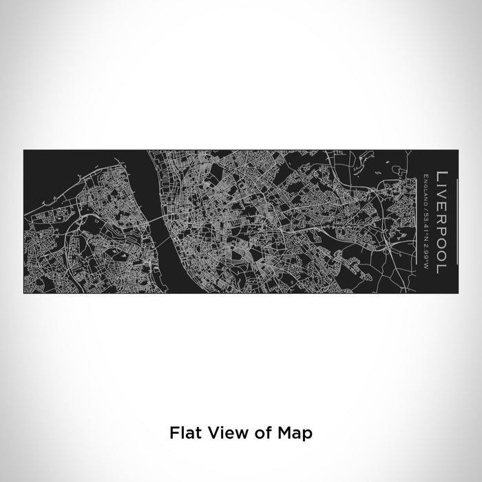 Rendered View of Liverpool England Map Engraving on 10oz Stainless Steel Insulated Cup with Sliding Lid in Black