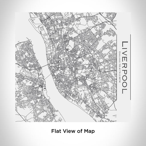 Rendered View of Liverpool England Map Engraving on 17oz Stainless Steel Insulated Tumbler in White