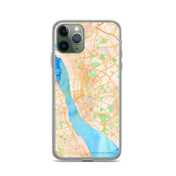 Custom iPhone 11 Pro Liverpool England Map Phone Case in Watercolor
