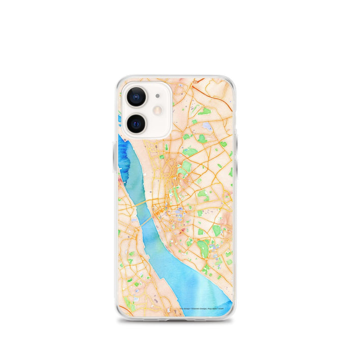 Custom iPhone 12 mini Liverpool England Map Phone Case in Watercolor