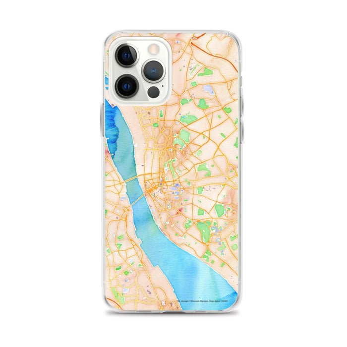 Custom iPhone 12 Pro Max Liverpool England Map Phone Case in Watercolor