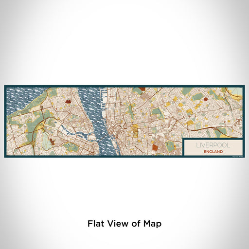 Flat View of Map Custom Liverpool England Map Enamel Mug in Woodblock