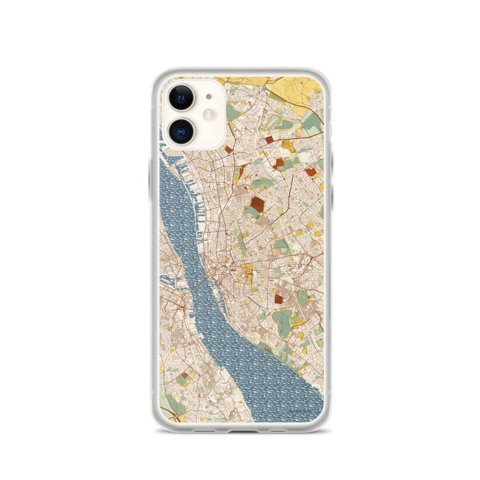 Custom iPhone 11 Liverpool England Map Phone Case in Woodblock