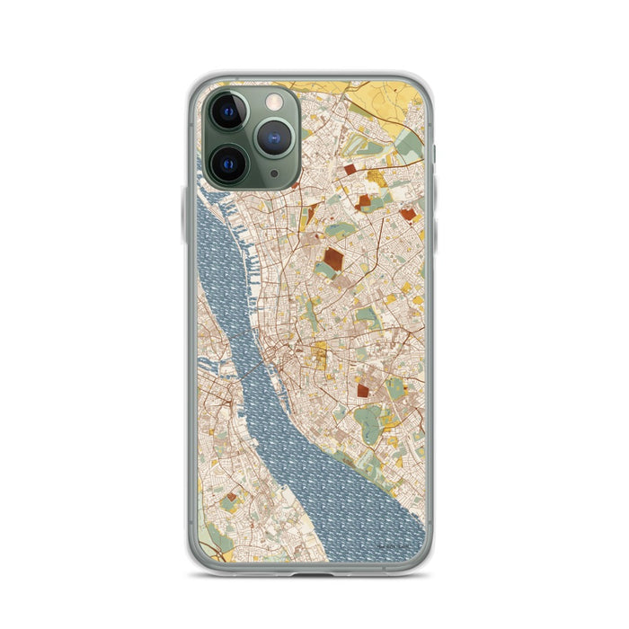 Custom iPhone 11 Pro Liverpool England Map Phone Case in Woodblock
