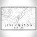 Livingston Montana Map Print Landscape Orientation in Classic Style With Shaded Background