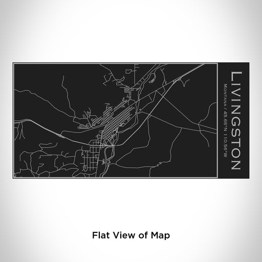 Rendered View of Livingston Montana Map Engraving on 17oz Stainless Steel Insulated Cola Bottle in Black