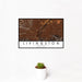 12x18 Livingston Montana Map Print Landscape Orientation in Ember Style With Small Cactus Plant in White Planter