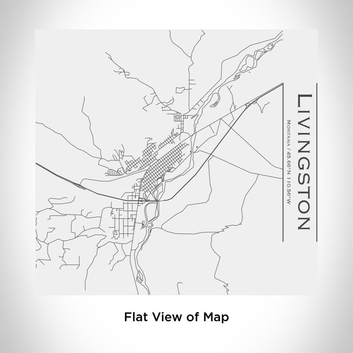 Rendered View of Livingston Montana Map Engraving on 17oz Stainless Steel Insulated Tumbler in White