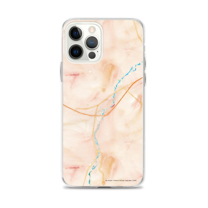Custom Livingston Montana Map iPhone 12 Pro Max Phone Case in Watercolor