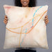 Person holding 22x22 Custom Livingston Montana Map Throw Pillow in Watercolor