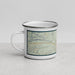 Left View Custom Livingston Montana Map Enamel Mug in Woodblock