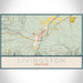 Livingston Montana Map Print Landscape Orientation in Woodblock Style With Shaded Background
