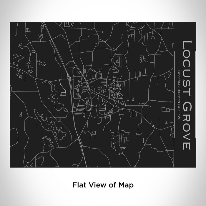 Rendered View of Locust Grove Georgia Map Engraving on 20oz Stainless Steel Insulated Bottle with Bamboo Top in Black