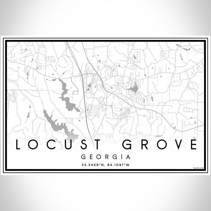 Locust Grove Georgia Map Print Landscape Orientation in Classic Style With Shaded Background