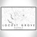 Locust Grove Georgia Map Print Landscape Orientation in Classic Style With Shaded Background