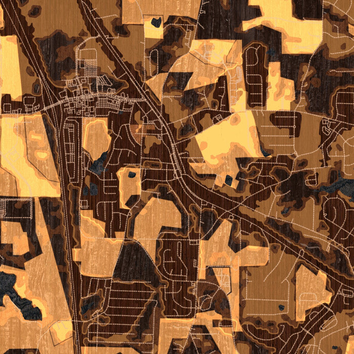 Locust Grove Georgia Map Print in Ember Style Zoomed In Close Up Showing Details