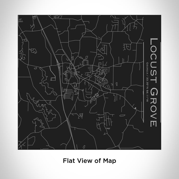 Rendered View of Locust Grove Georgia Map Engraving on 17oz Stainless Steel Insulated Tumbler in Black