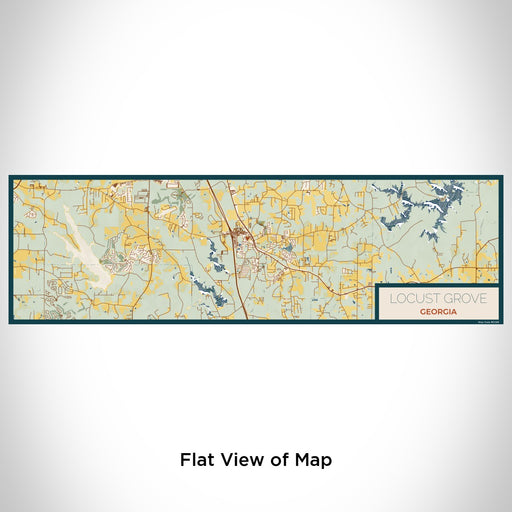 Flat View of Map Custom Locust Grove Georgia Map Enamel Mug in Woodblock