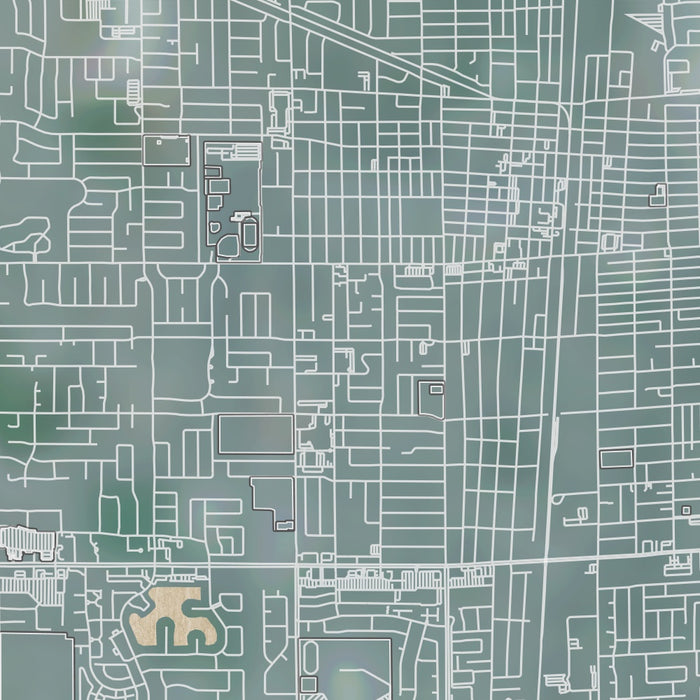 Lodi California Map Print in Afternoon Style Zoomed In Close Up Showing Details