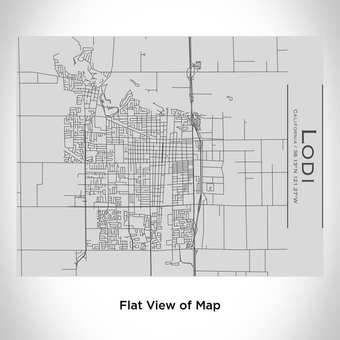 Rendered View of Lodi California Map Engraving on 20oz Stainless Steel Insulated Bottle with Bamboo Top