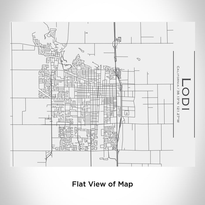 Rendered View of Lodi California Map Engraving on 20oz Stainless Steel Insulated Bottle with Bamboo Top in White
