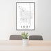24x36 Lodi California Map Print Portrait Orientation in Classic Style Behind 2 Chairs Table and Potted Plant