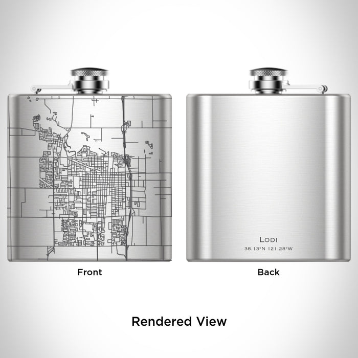 Rendered View of Lodi California Map Engraving on undefined