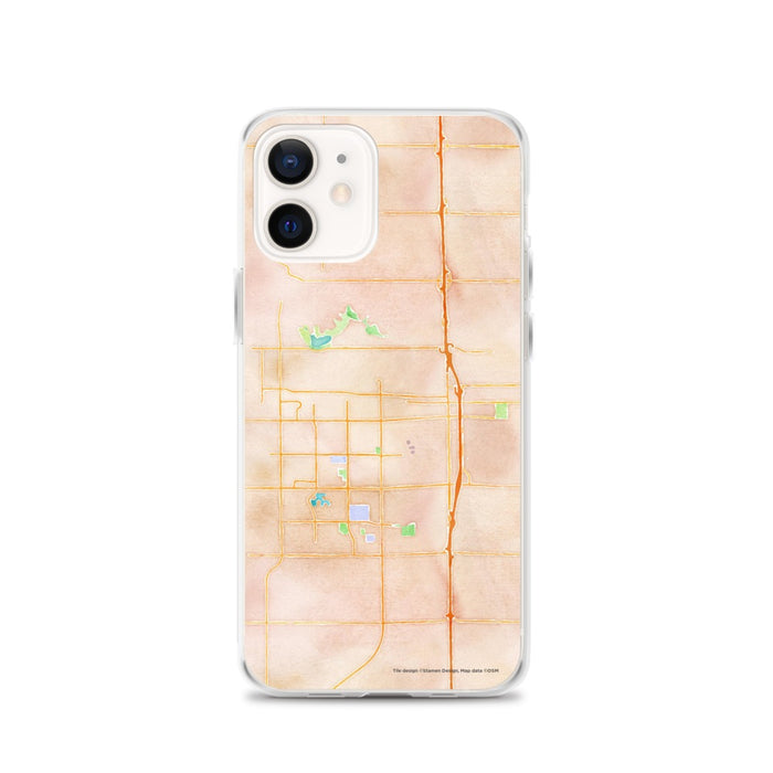 Custom Lodi California Map iPhone 12 Phone Case in Watercolor