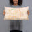 Person holding 20x12 Custom Lodi California Map Throw Pillow in Watercolor