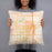Person holding 18x18 Custom Lodi California Map Throw Pillow in Watercolor