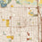 Lodi California Map Print in Woodblock Style Zoomed In Close Up Showing Details