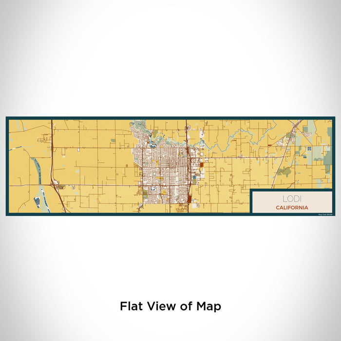 Flat View of Map Custom Lodi California Map Enamel Mug in Woodblock
