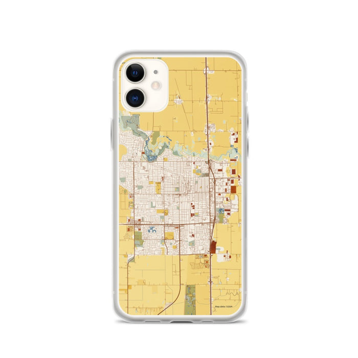 Custom Lodi California Map Phone Case in Woodblock