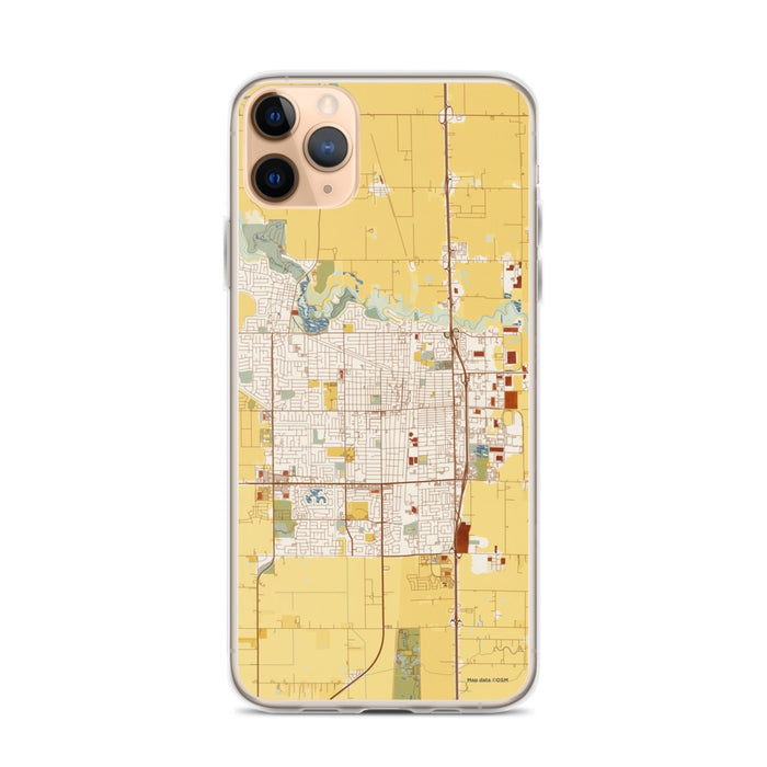 Custom Lodi California Map Phone Case in Woodblock