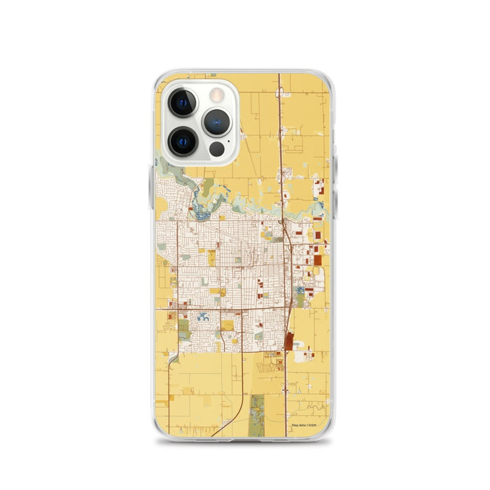 Custom Lodi California Map iPhone 12 Pro Phone Case in Woodblock
