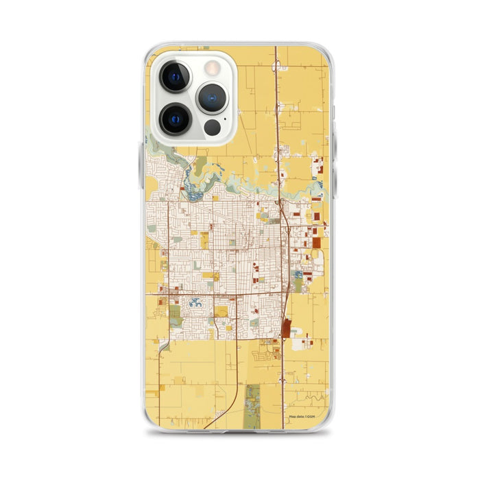 Custom Lodi California Map iPhone 12 Pro Max Phone Case in Woodblock