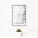 12x18 Logan Utah Map Print Portrait Orientation in Classic Style With Small Cactus Plant in White Planter