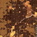 Logan Utah Map Print in Ember Style Zoomed In Close Up Showing Details