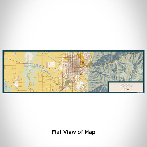 Flat View of Map Custom Logan Utah Map Enamel Mug in Woodblock