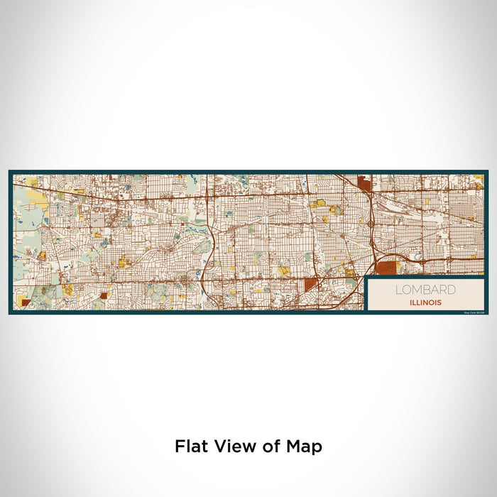 Flat View of Map Custom Lombard Illinois Map Enamel Mug in Woodblock