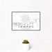 12x18 Lompoc California Map Print Landscape Orientation in Classic Style With Small Cactus Plant in White Planter