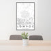 24x36 Lompoc California Map Print Portrait Orientation in Classic Style Behind 2 Chairs Table and Potted Plant