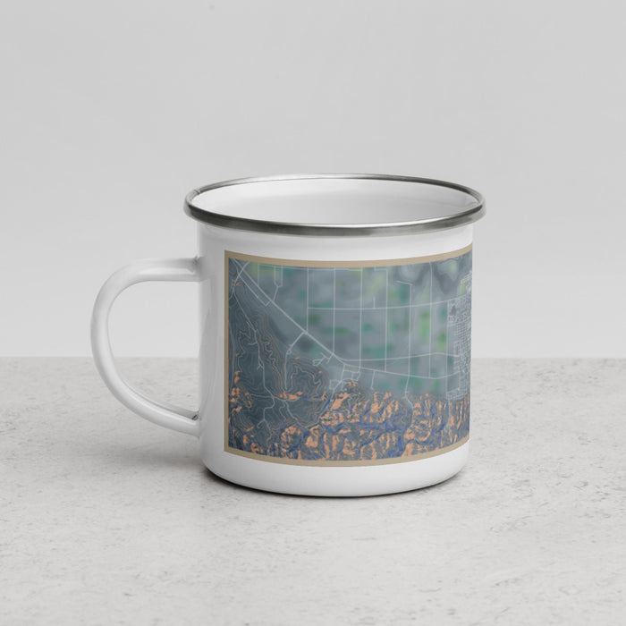 Left View Custom Lompoc California Map Enamel Mug in Afternoon