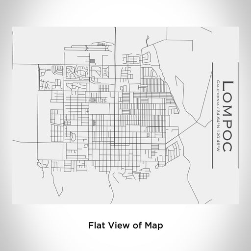 Rendered View of Lompoc California Map Engraving on 20oz Stainless Steel Insulated Bottle with Bamboo Top in White