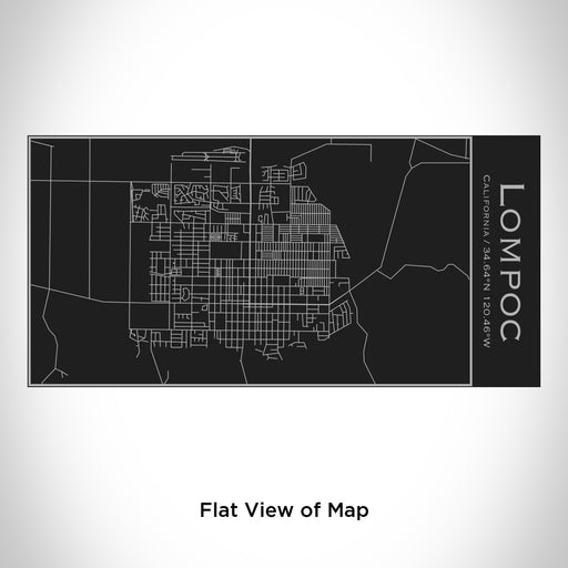 Rendered View of Lompoc California Map Engraving on 17oz Stainless Steel Insulated Cola Bottle in Black