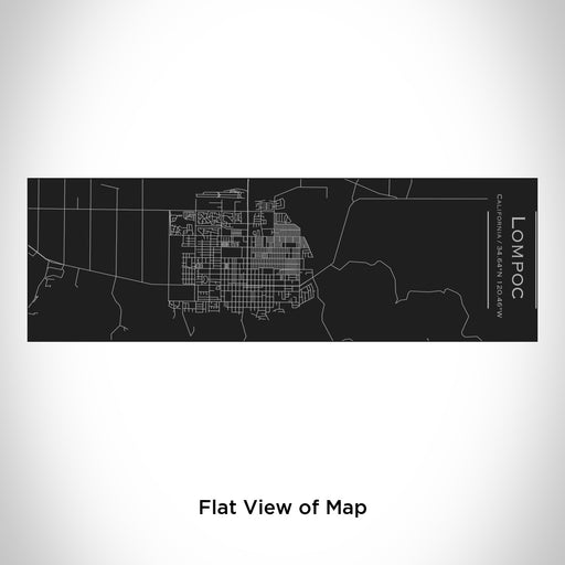 Rendered View of Lompoc California Map Engraving on 10oz Stainless Steel Insulated Cup with Sliding Lid in Black
