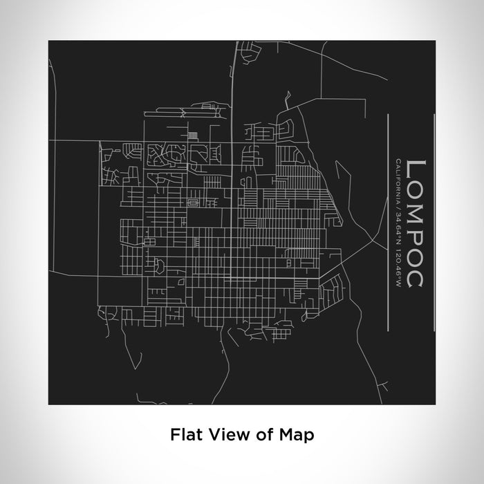 Rendered View of Lompoc California Map Engraving on 17oz Stainless Steel Insulated Tumbler in Black