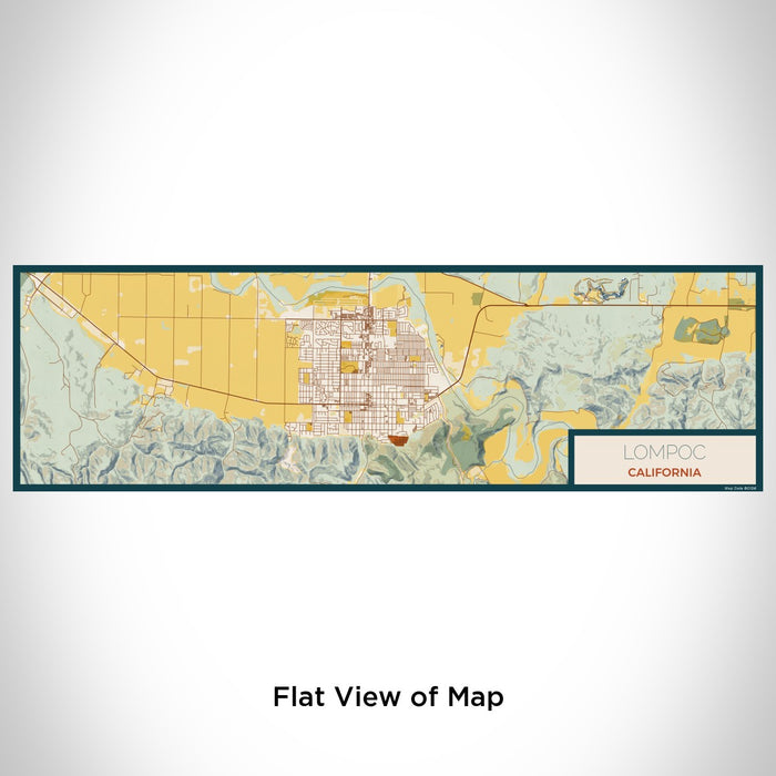 Flat View of Map Custom Lompoc California Map Enamel Mug in Woodblock