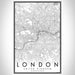London United Kingdom Map Print Portrait Orientation in Classic Style With Shaded Background