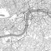 London United Kingdom Map Print in Classic Style Zoomed In Close Up Showing Details